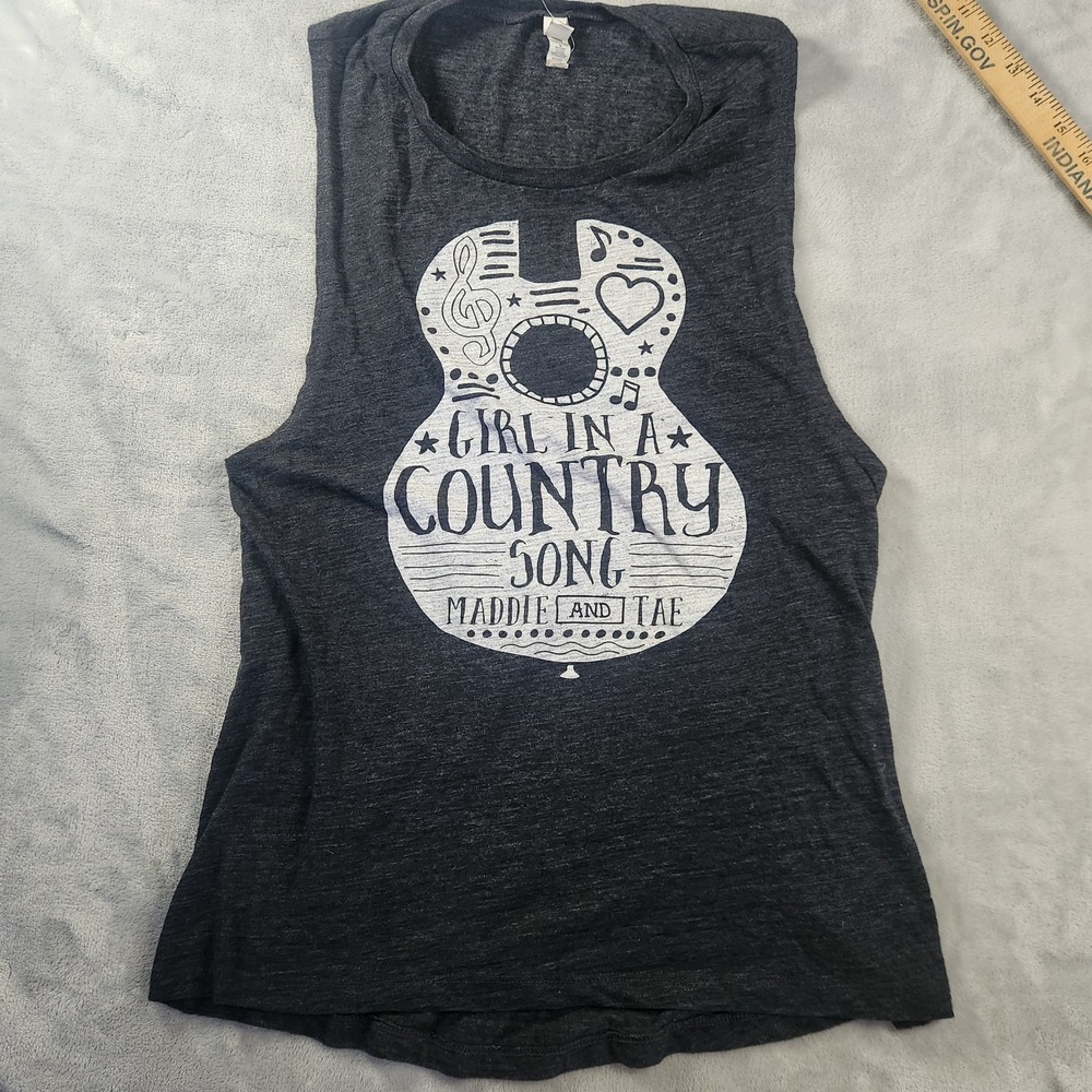 "Girl And A Country Song" Maddie & Tae L Black Tank Top Coastal Cowgirl Concert